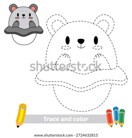 trace and color for kids, hat vector