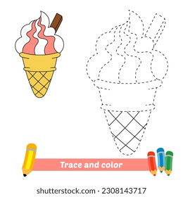 traza y color para los niños, vector de helados