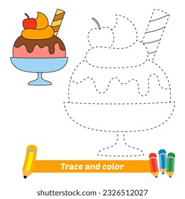 trace and color for kids, ice cream vector