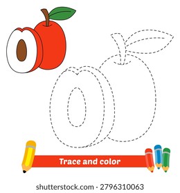 trace and color for kids, jujube vector