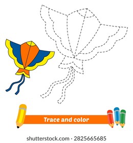 trace and color for kids, kite vector