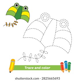 trace and color for kids, kite vector