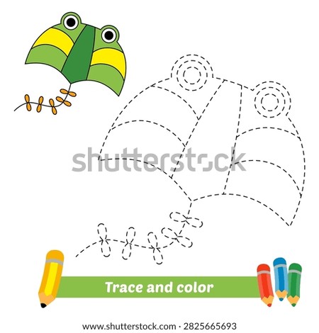 trace and color for kids, kite vector