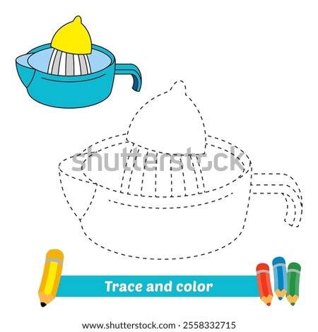 trace and color for kids, lemon squeezer vector
