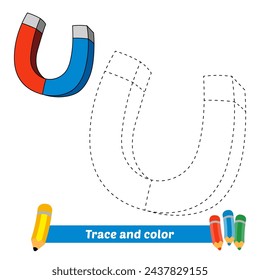 trace and color for kids, magnet vector