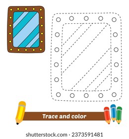 trace and color for kids, mirror vector