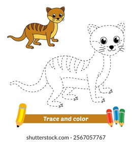 trace and color for kids, mongoose vector