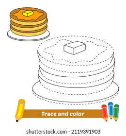 Rastreo y color para niños, vector de crepes