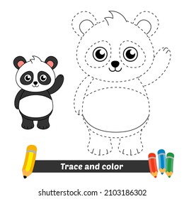 Rastreo y color para niños, vector panda