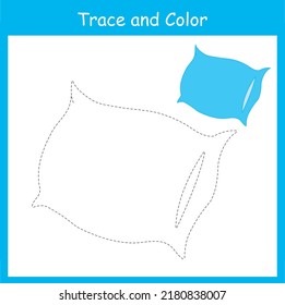 Trace and color for kids,  Pillow vector