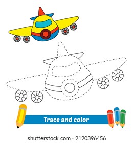Rastreo y color para niños, vector de plano