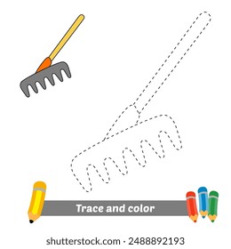 trace and color for kids, rake vector