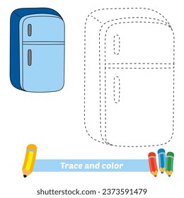 trace and color for kids, refrigerator vector