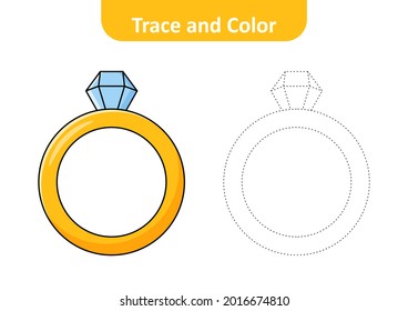 Trace and color for kids, ring vector