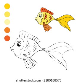 Rastreo y color para niños, vector de caracol