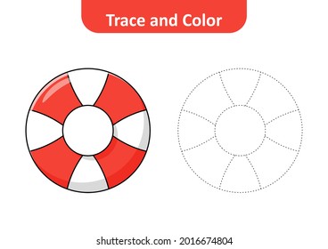 Trace and color for kids, swing ring vector