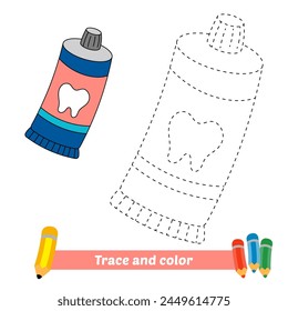 traza y color para niños, Vector de pasta de dientes