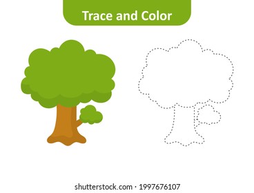 Trace   color for kids  tree vector