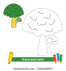 trace and color for kids, tree vector