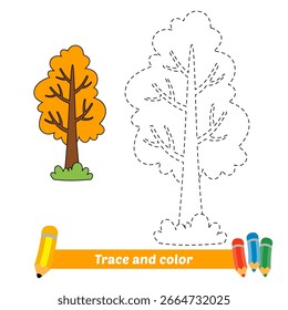 Trazo y color para los niños, Vector del árbol