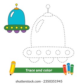 trace and color for kids, ufo vector
