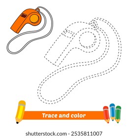 trace and color for kids, whistle vector