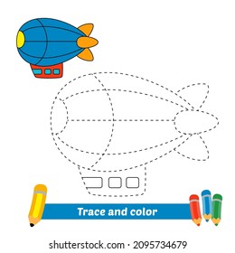 Farbbuch für Kinder, Zeppelin-Vektorgrafik