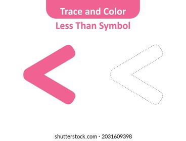 Trace and color, less than symbol vector