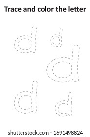 Spur und Farbe des Buchstabens - klein d