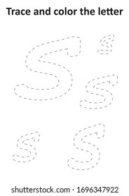 Trace and color the letter - small s