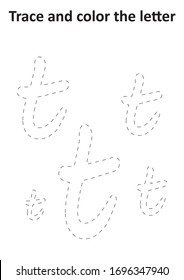 Trace and color the letter - small t