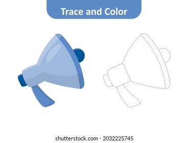 Trace and color, megaphone vector