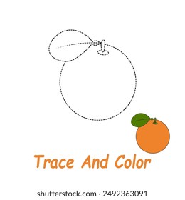 
Trazar y colorear una imagen de una naranja para un libro de dibujo infantil