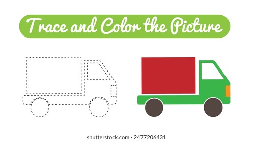 Rastrear y colorear la Imagen de Pista de imágenes para niños. Aprender dibujo y materiales educativos para un niño.