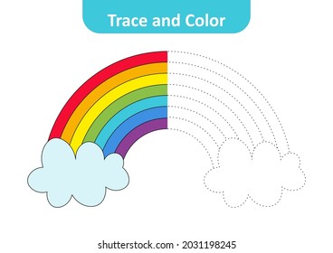 Trace et couleur, image vectorielle arc-en-ciel