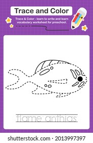 trace and color sealife educational game for kids flame anthias