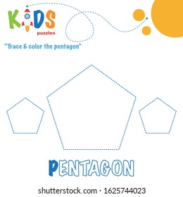 Trace & color the shape. Preschool worksheet practice. Printable easy and colorful worksheet for kids.