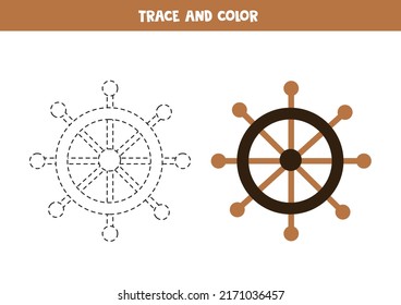 Volante de seguimiento y color. Hoja de trabajo para niños.