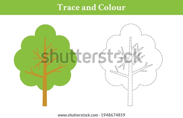 Trace Color Tree Free Vector Stock Vector (Royalty Free) 1948674859 ...