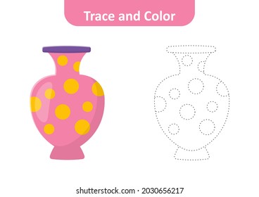 Trace and color, vase vector