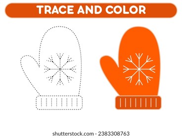 Rastreo y color naranja anaranjado. Hoja de trabajo para niños
