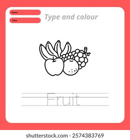 Trace and Color the Words, A Fun and Interactive Activity for Kids to Enhance Their Learning, Creativity, and Fine Motor Skills While Exploring New Words
