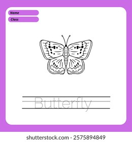 Trace and Color the Words, A Fun and Interactive Activity for Kids to Enhance Their Learning, Creativity, and Fine Motor Skills While Exploring New Words