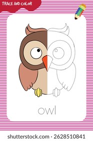 Trace and color worksheet for kids
