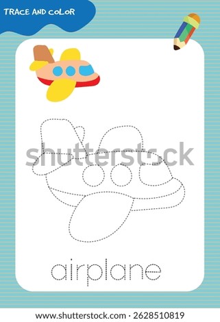 Trace and color worksheet for kids