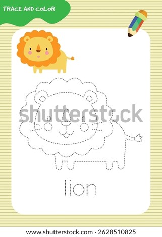 Trace and color worksheet for kids