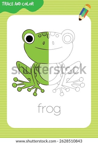 Trace and color worksheet for kids