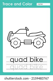 Trace and Color worksheets with the vehicle