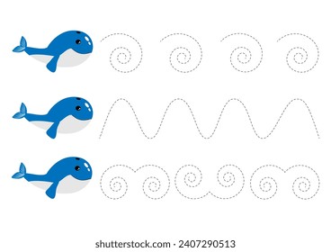 Trace and color.Trace and color for preschoolers.Handwriting practice for kids.