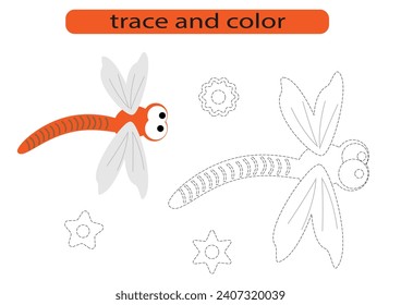 Trace and color.Trace and color for preschoolers.Handwriting practice for kids.